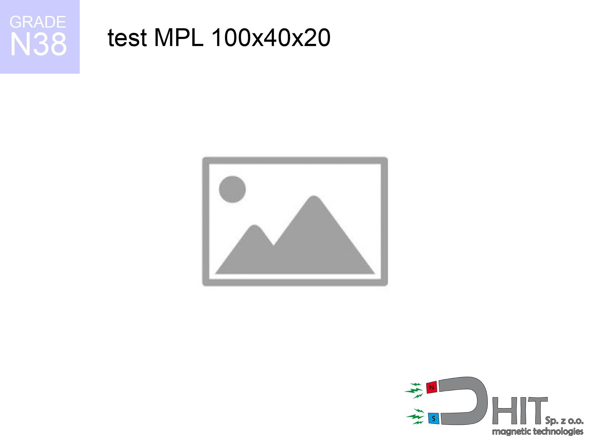 MPL 100x40x20 / N38 - magnes neodymowy płytkowy