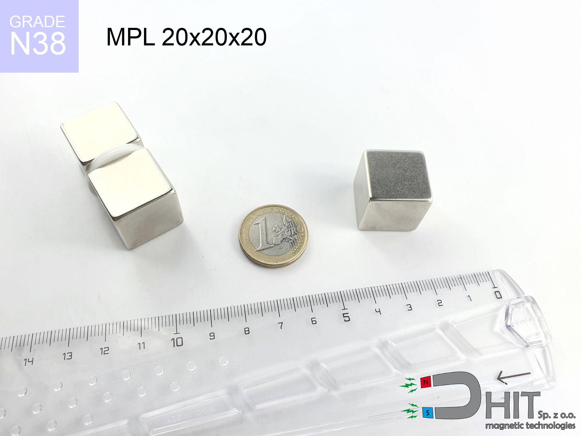 MPL 20x20x20 / N38 - lamellar magnet