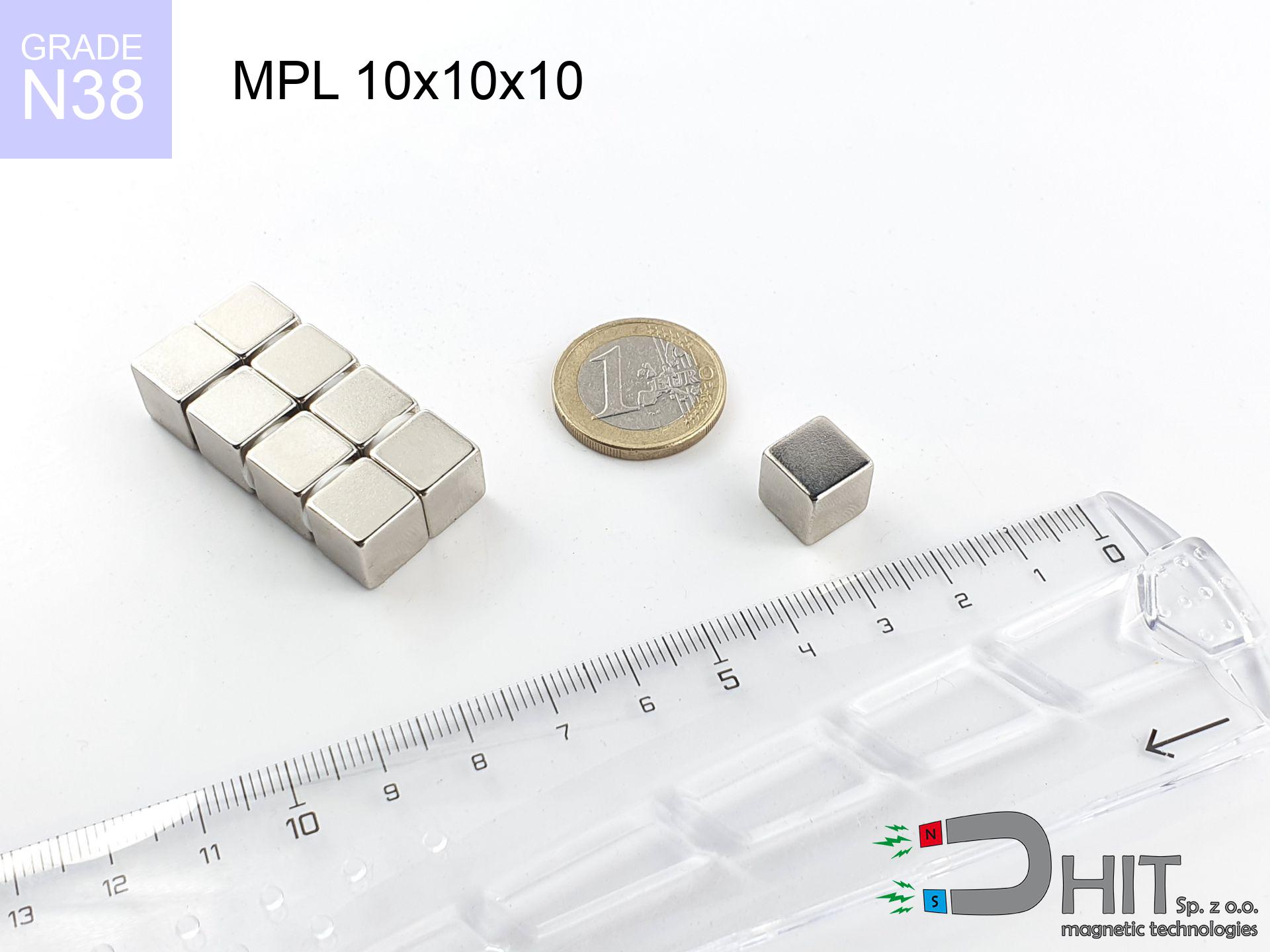 MPL 10x10x10 N38 - magnes neodymowy