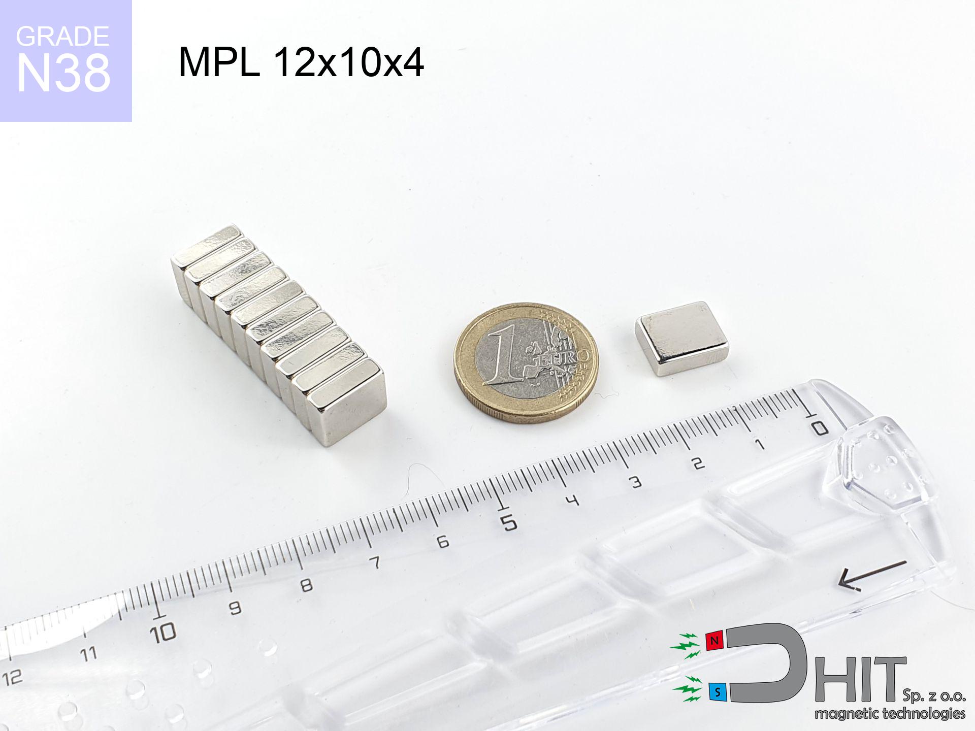 MPL 12x10x4 / N38 - lamellar magnet