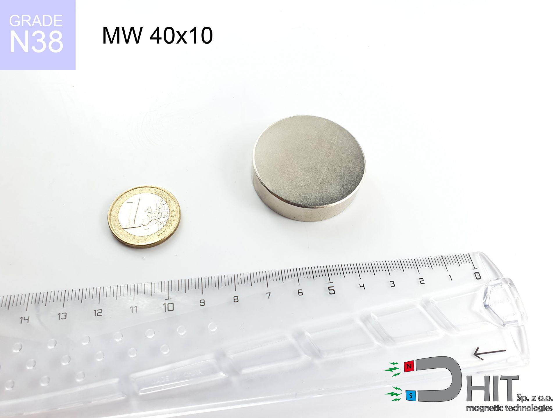 MW 40x10 / N38 - magnes neodymowy