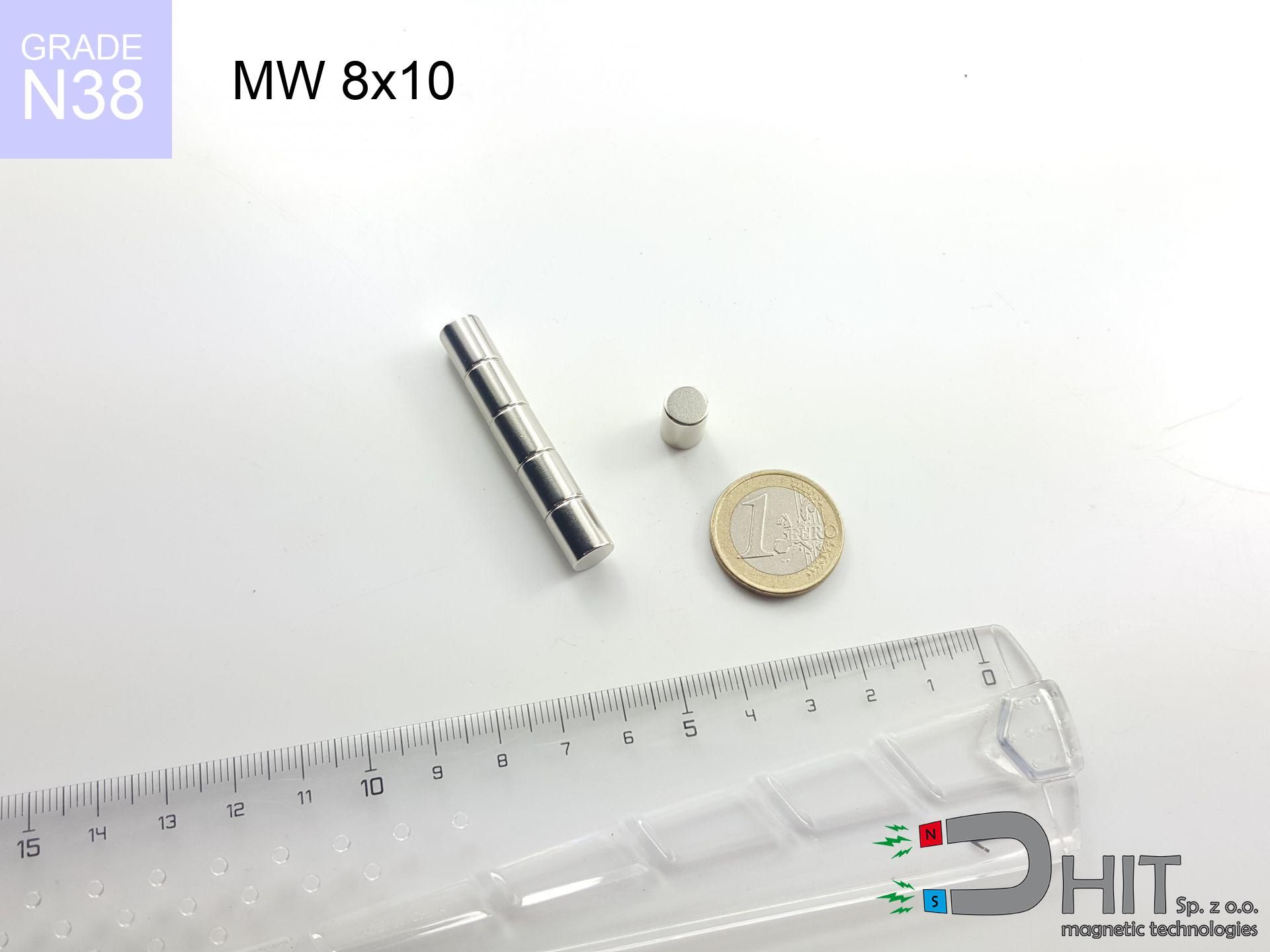 MW 8x10 / N38 - cylindrical magnet
