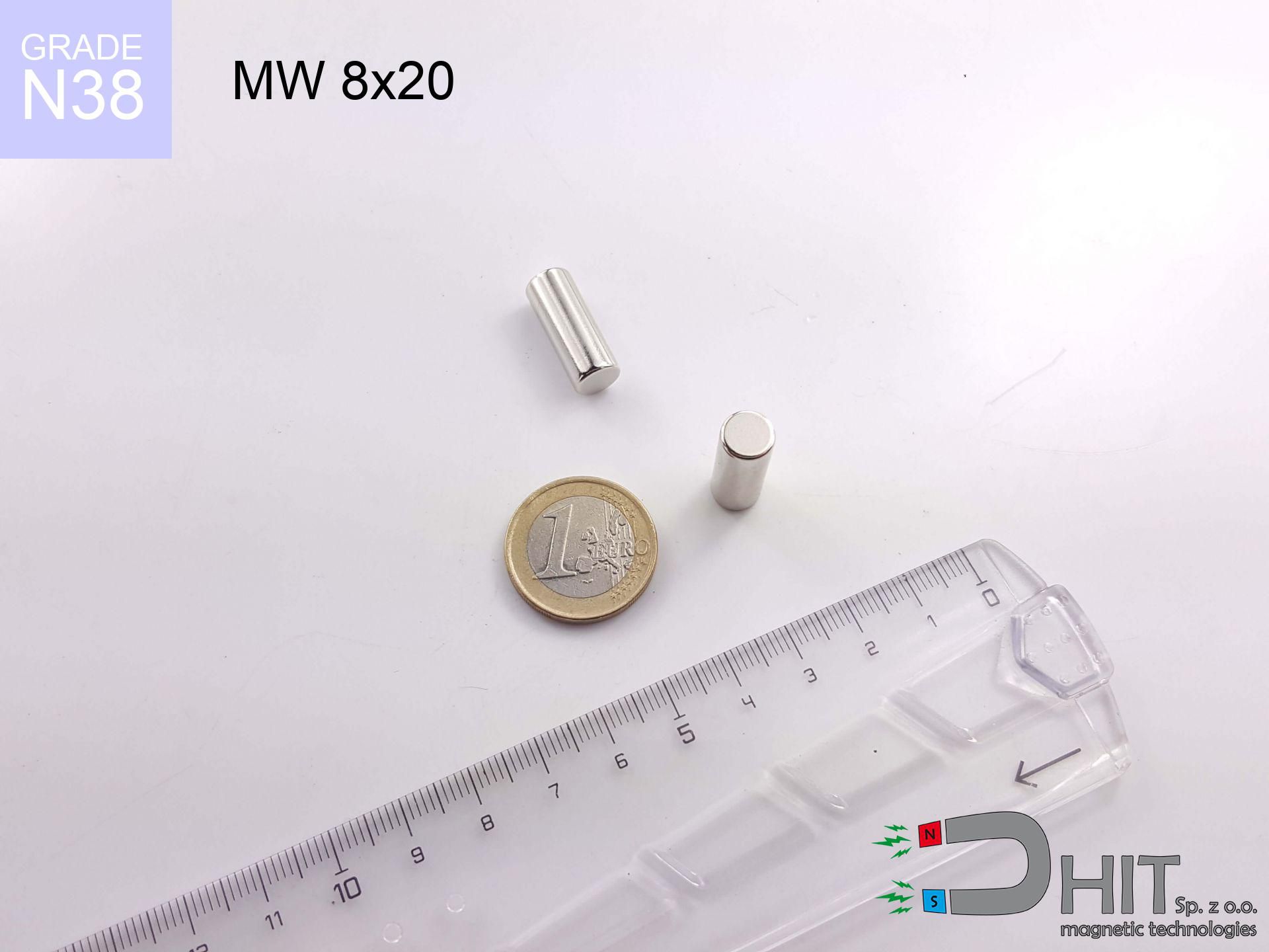 MW 8x20 / N38 - magnes neodymowy