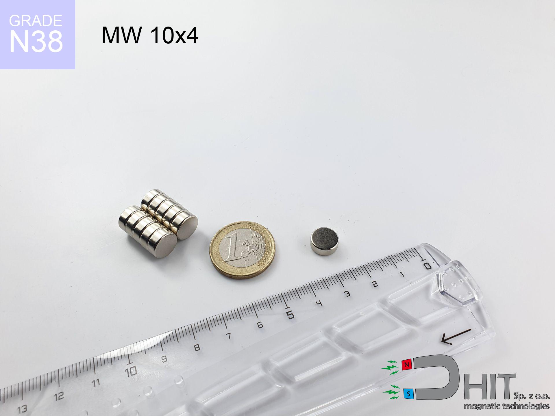 MW 10x4 N38 - magnes neodymowy