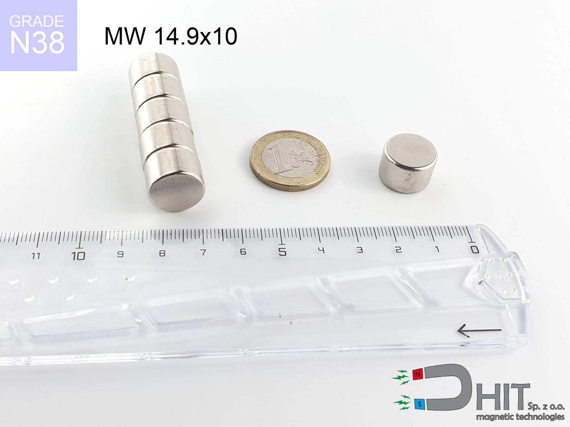 MW 14.9x10 N38 - magnes neodymowy