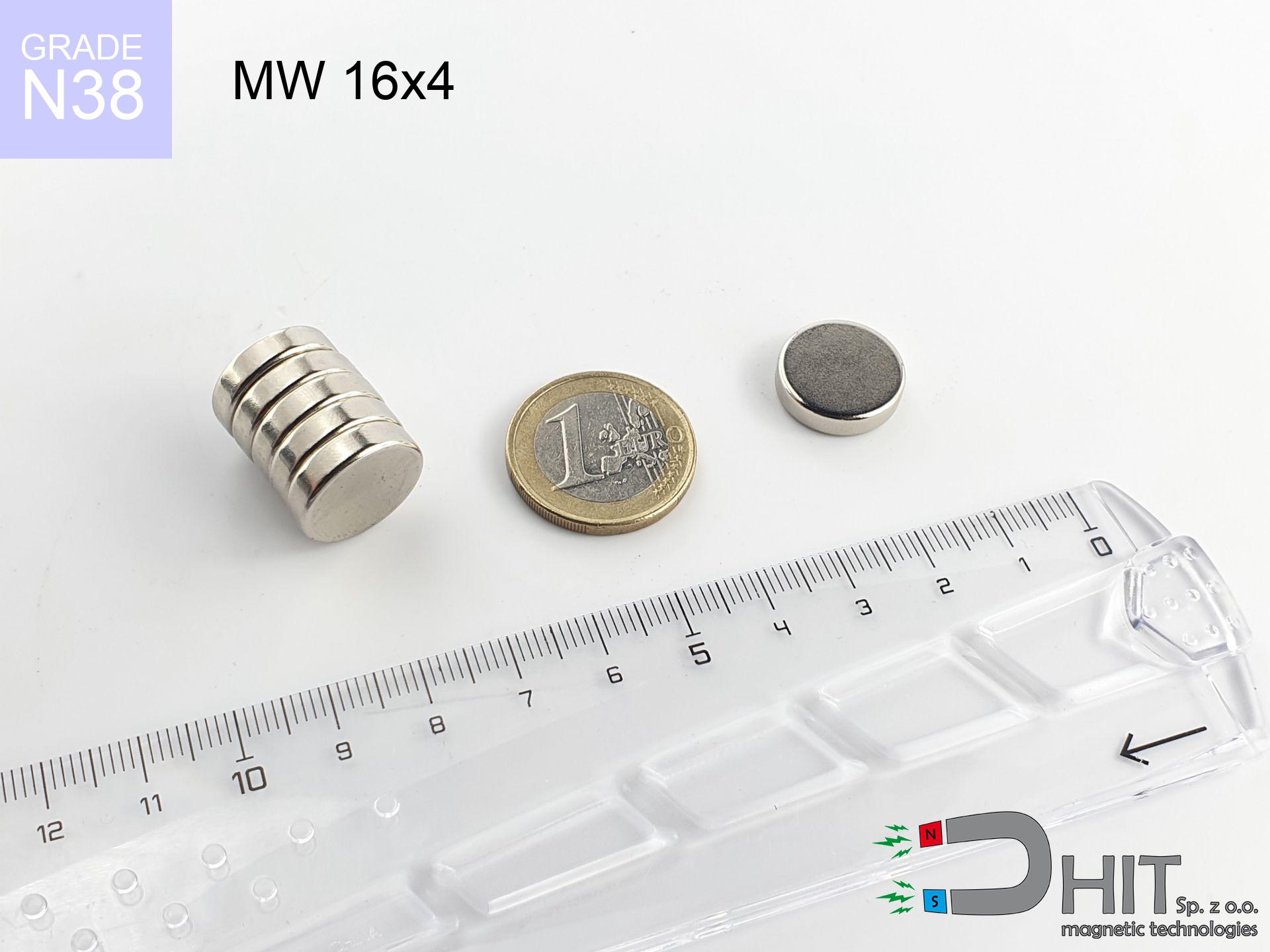 MW 16x4 / N38 - magnes neodymowy