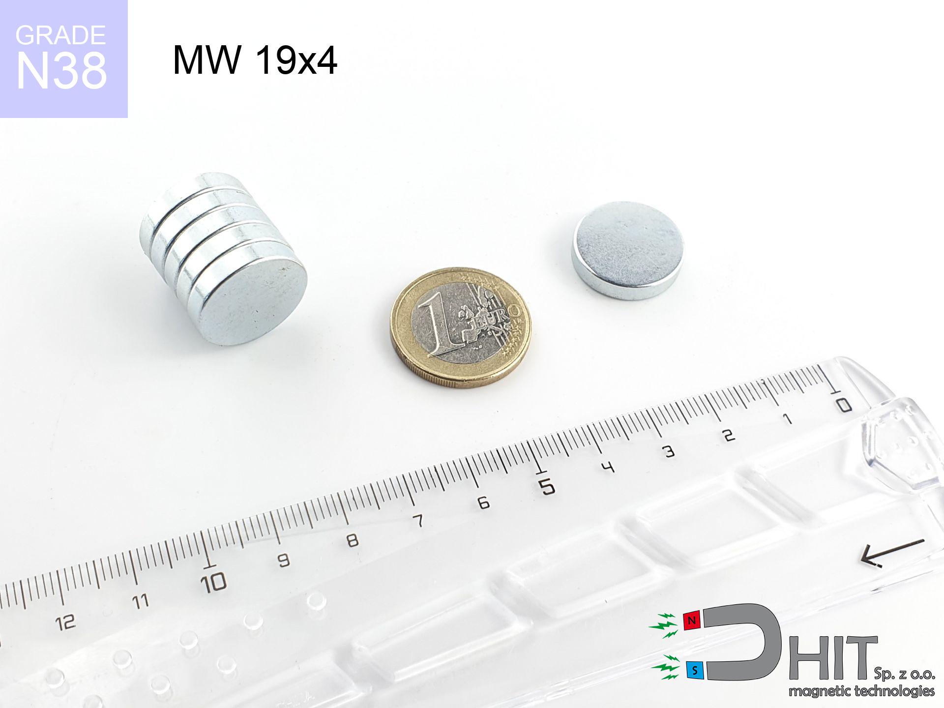 MW 19x4 / N38 - magnes neodymowy