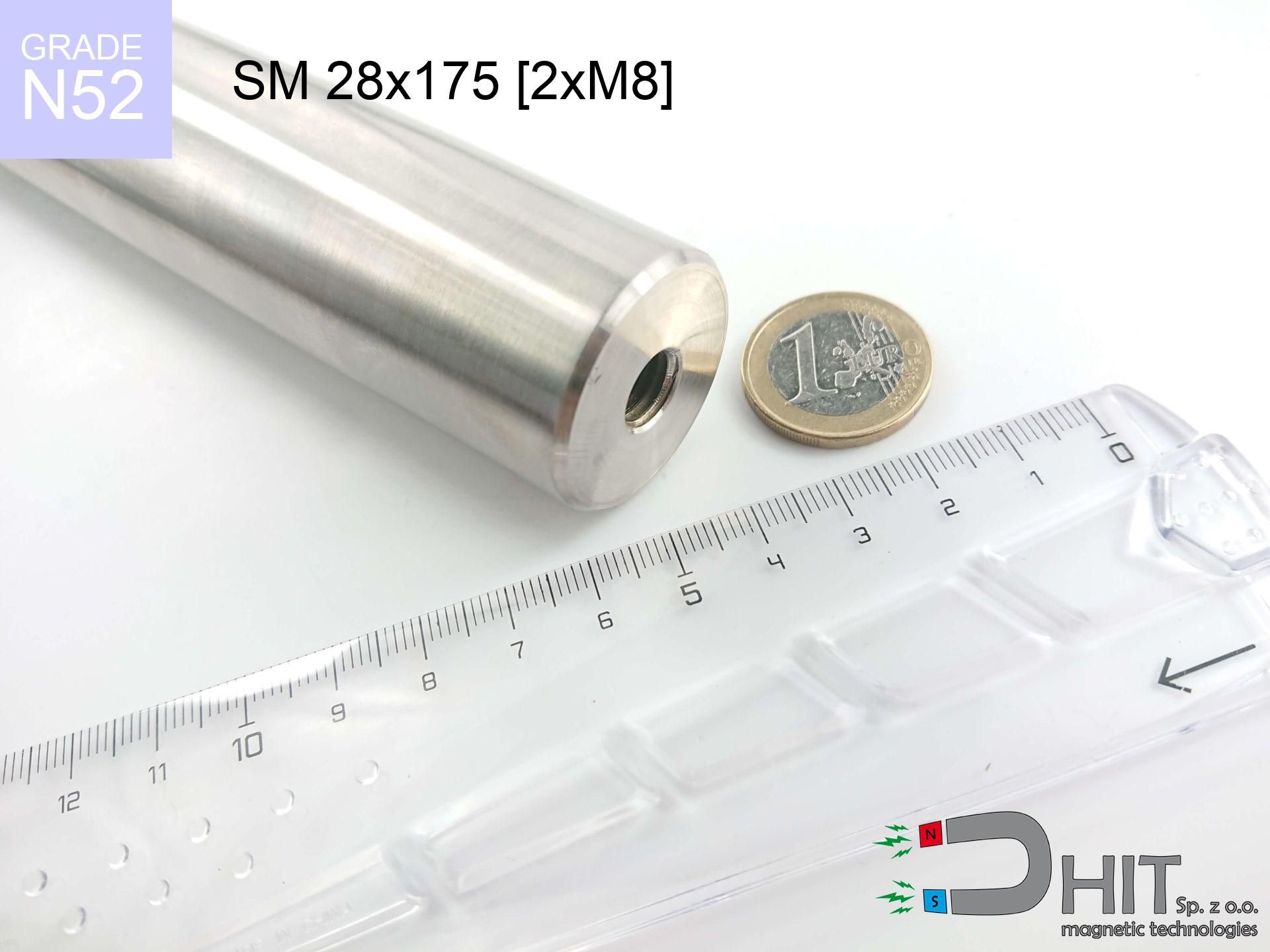 SM 28x175 [2xM8] / N52 - magnetic separator
