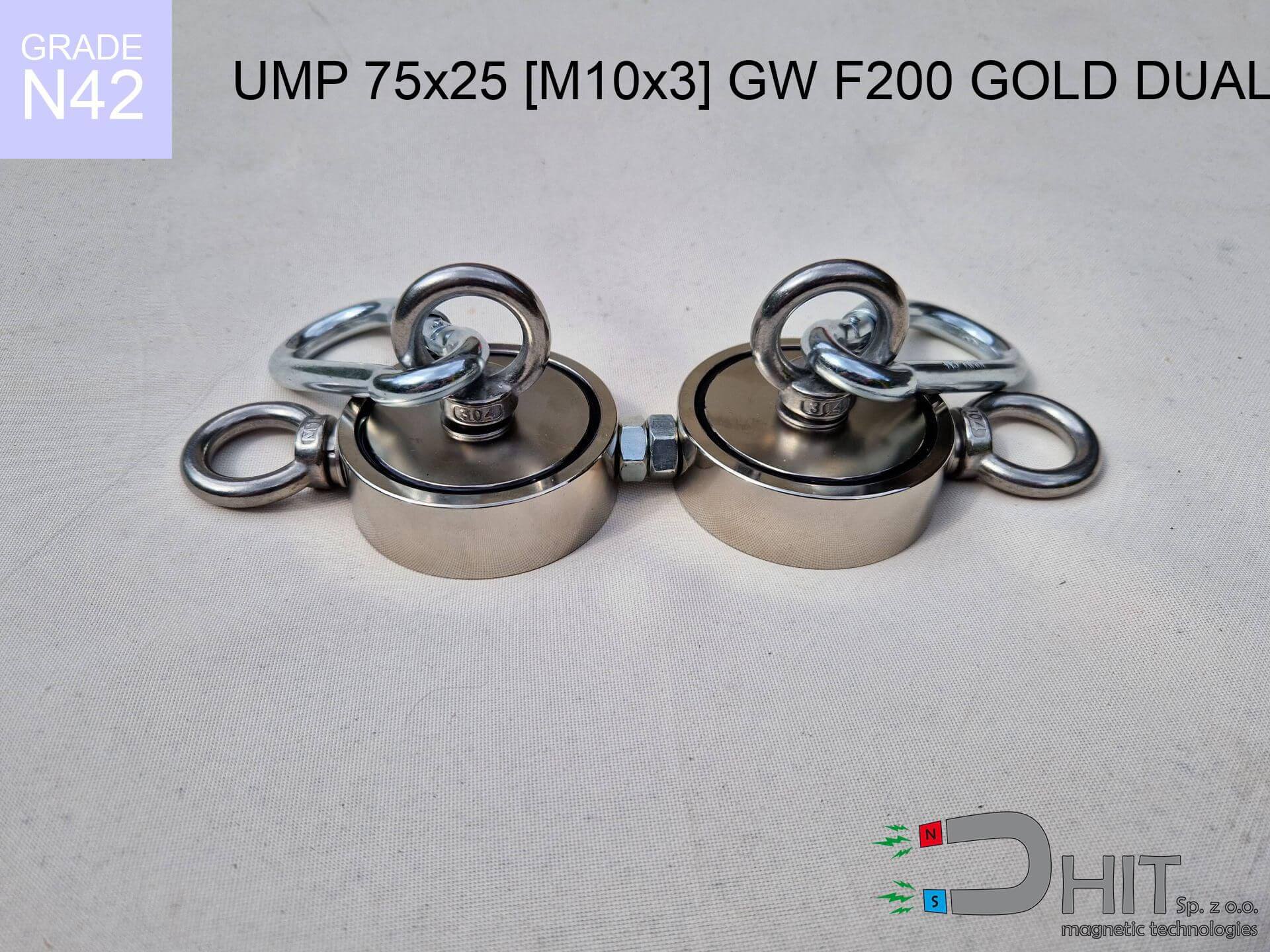 Strong, efficient holder for fishing UMP 75x25 [M10x3] GW F200 GOLD DUAL /  N42